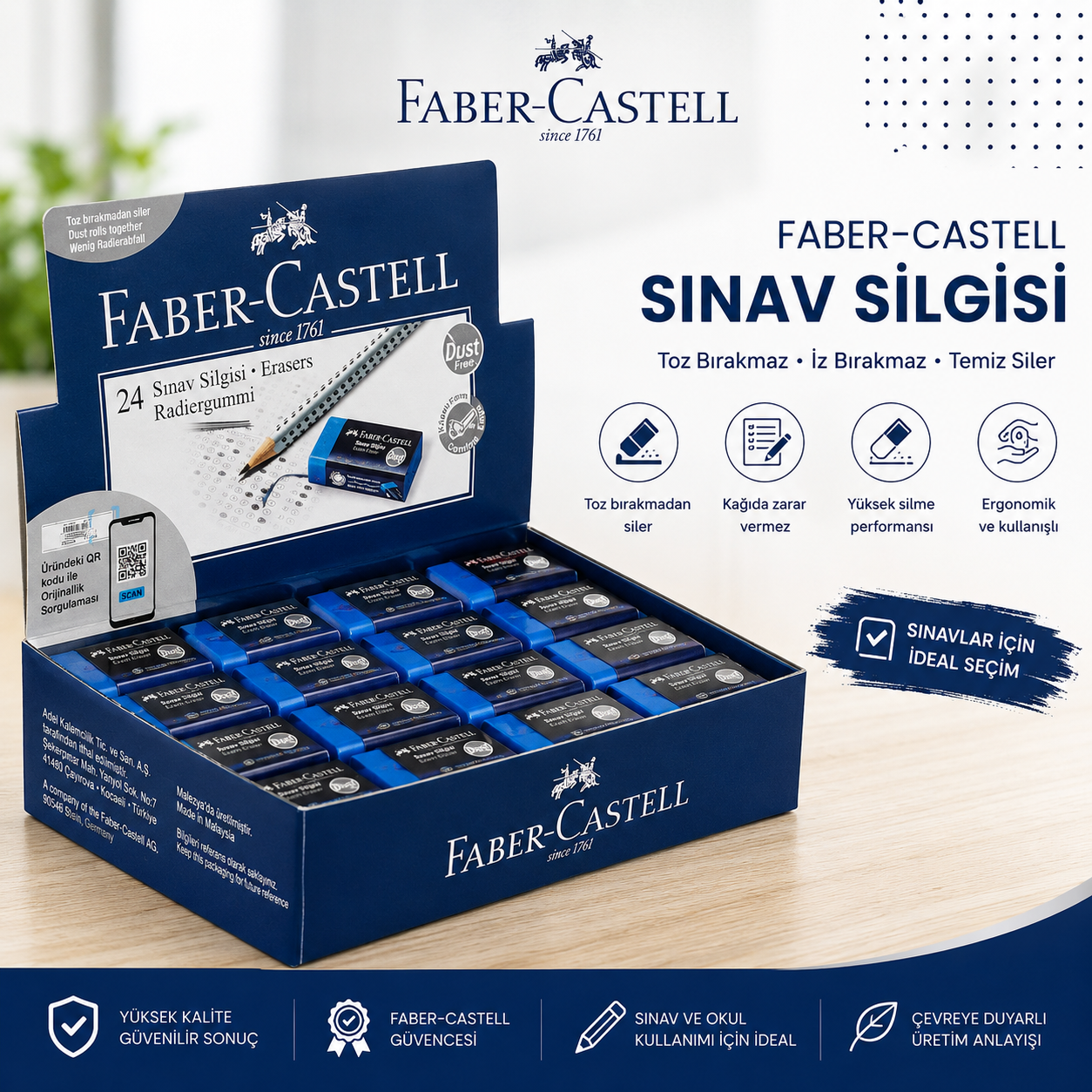 Faber-Castell Mavi Sınav Silgisi